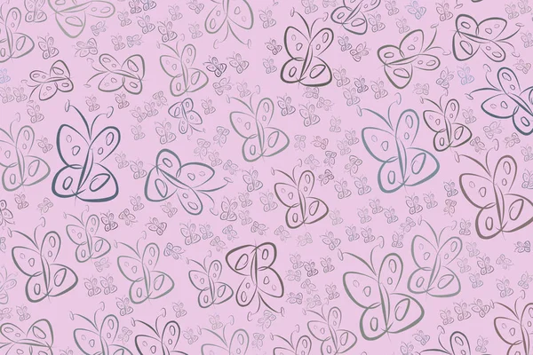 Soyut kelebek illüstrasyonlar arka plan. Karikatür tarzı vektör grafiği.