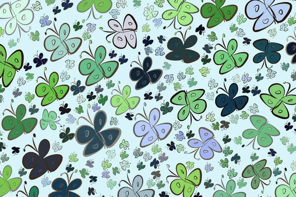 Soyut kelebek illüstrasyonlar arka plan. Karikatür tarzı vektör grafiği.