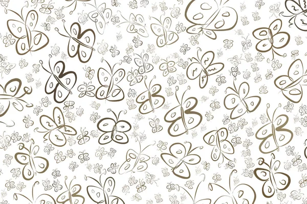 Kelebek Çizimleri Web Sayfası Duvar Kağıdı Grafik Tasarım Katalog Doku — Stok Vektör