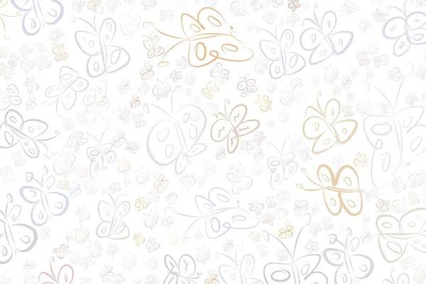 Kelebek çizimleri. Web sayfası, duvar kağıdı, grafik tasarım, katalog, doku veya arka plan için iyi. Karikatür tarzı vektör grafiği.