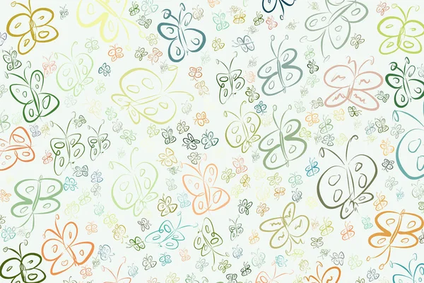 Kelebek çizimleri. Web sayfası, duvar kağıdı, grafik tasarım, katalog, doku veya arka plan için iyi. Karikatür tarzı vektör grafiği.