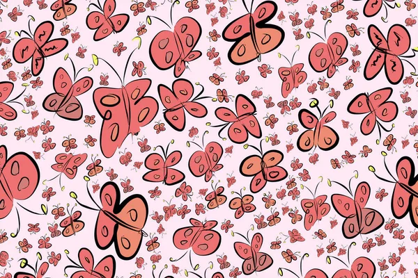 Fondo Ilustraciones Mariposa Dibujado Mano Bueno Para Diseño Gráfico Fondos — Archivo Imágenes Vectoriales