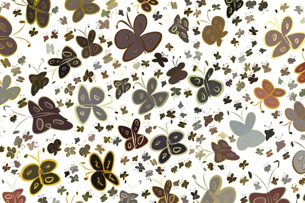 Kelebek çizimleri. Web sayfası, duvar kağıdı, grafik tasarım, katalog, doku veya arka plan için iyi. Karikatür tarzı vektör grafiği.