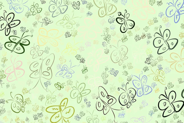 El kelebek illüstrasyonlar arka plan, iyi grafik tasarım, duvar kağıtları veya kitapçıklar için çekilmiş. Karikatür tarzı vektör grafiği.