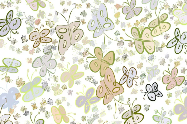 Soyut kelebek illüstrasyonlar arka plan. Karikatür tarzı vektör grafiği.