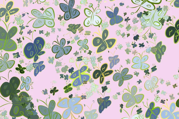 Kelebek illüstrasyonlar arka plan soyut, elle çizilmiş. Karikatür tarzı vektör grafiği.