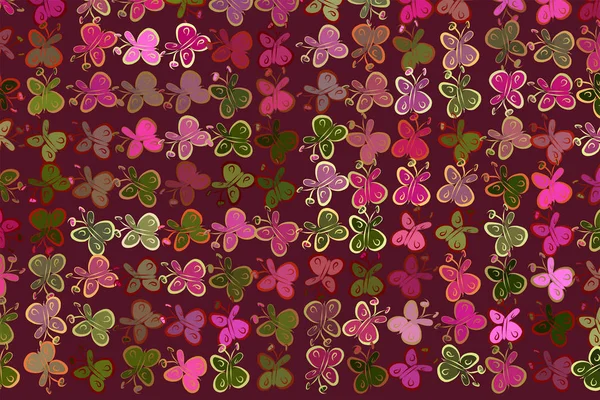 Kelebek illüstrasyonlar arka plan soyut, elle çizilmiş. Karikatür tarzı vektör grafiği.