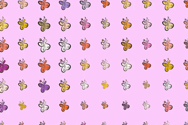 Kelebek çizimleri. Web sayfası, duvar kağıdı, grafik tasarım, katalog, doku veya arka plan için iyi. Karikatür tarzı vektör grafiği.