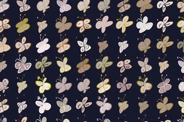 Kelebek illüstrasyonlar arka plan soyut, elle çizilmiş. Karikatür tarzı vektör grafiği.