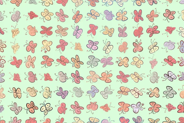 Soyut kelebek illüstrasyonlar arka plan. Karikatür tarzı vektör grafiği.