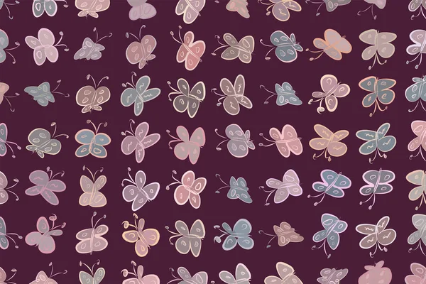 El kelebek illüstrasyonlar arka plan, iyi grafik tasarım, duvar kağıtları veya kitapçıklar için çekilmiş. Karikatür tarzı vektör grafiği.