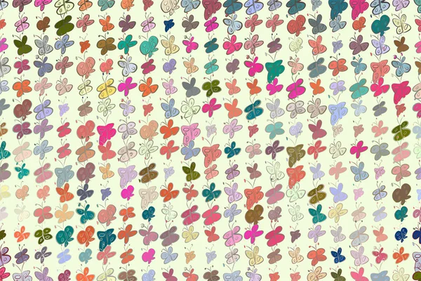 Kelebek illüstrasyonlar arka plan soyut, elle çizilmiş. Karikatür tarzı vektör grafiği.