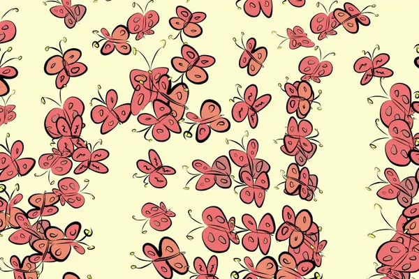 Kelebek illüstrasyonlar arka plan soyut, elle çizilmiş. Karikatür tarzı vektör grafiği.