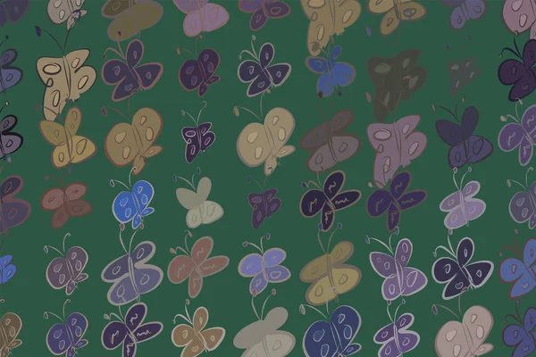 Kelebek illüstrasyonlar arka plan soyut, elle çizilmiş. Karikatür tarzı vektör grafiği.