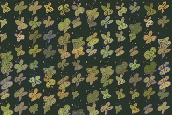 Kelebek illüstrasyonlar arka plan soyut, elle çizilmiş. Karikatür tarzı vektör grafiği.