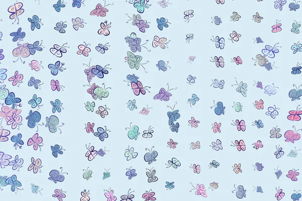 Soyut kelebek illüstrasyonlar arka plan. Karikatür tarzı vektör grafiği.