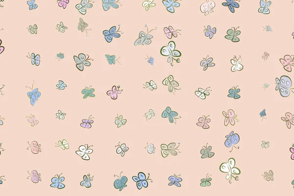 El kelebek illüstrasyonlar arka plan, iyi grafik tasarım, duvar kağıtları veya kitapçıklar için çekilmiş. Karikatür tarzı vektör grafiği.