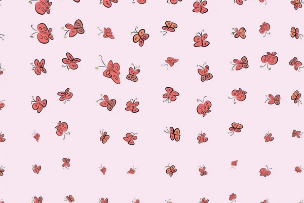 El kelebek illüstrasyonlar arka plan, iyi grafik tasarım, duvar kağıtları veya kitapçıklar için çekilmiş. Karikatür tarzı vektör grafiği.