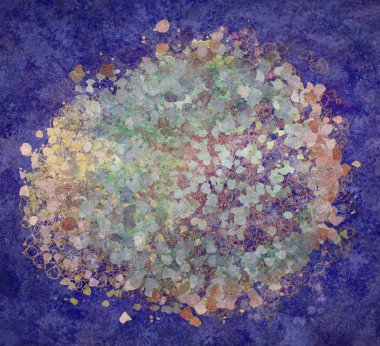 Grunge ve kaba. Geometrik arka plan ile harmanlanmış dağınık şekiller çizmek.