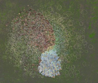 Grunge ve kaba. Renk soyut model, generatif karışık karmakarışık şekiller, arka plan sanat.