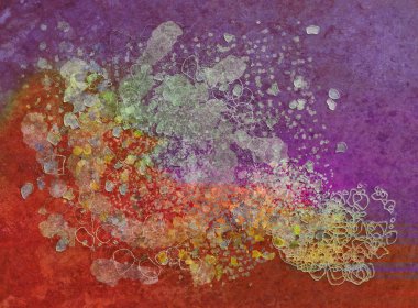 Grunge ve kaba. Geometrik arka plan ile harmanlanmış dağınık şekiller çizmek.