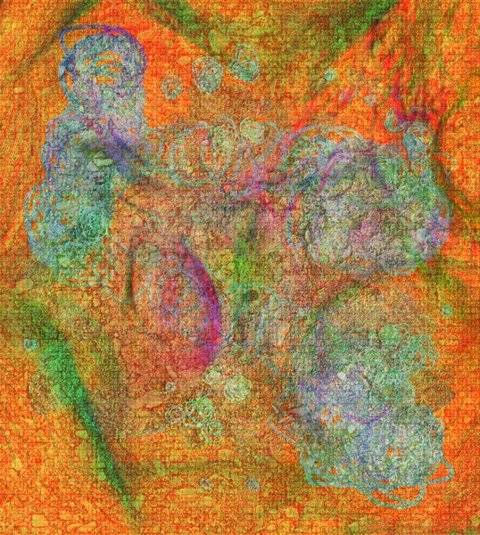 Grunge Rough Abstract Blended Messy Shapes Colorful Artistic Graphic Design — Stock Photo, Image