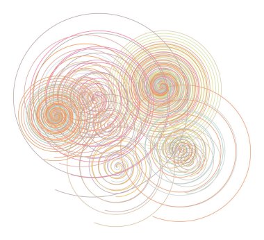 Renk soyut burgu circle hatları geometrik desen generatif sanat arka plan. Vektör çizim grafiği.