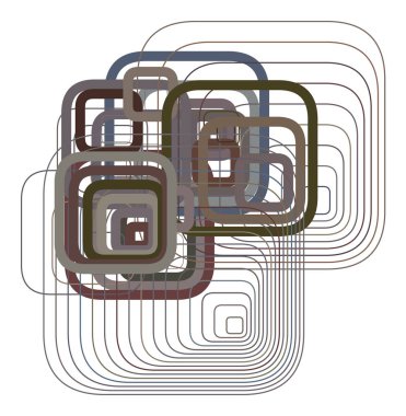 Soyut kavramsal geometrik yuvarlatılmış dikdörtgen desen. Web sayfası, grafik tasarım, katalog, doku veya arka plan için iyi. Vektör çizim grafiği.