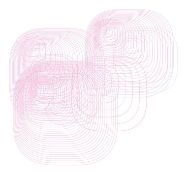 Soyut yuvarlatılmış dikdörtgen geometrik desen, renkli ve sanatsal grafik tasarım, katalog, tekstil veya doku baskı ve arka plan için. Vektör çizim grafiği.