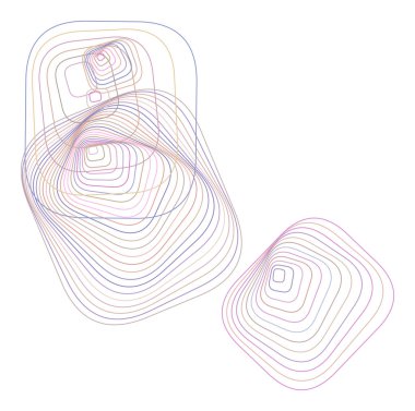 Şekli yuvarlatılmış dikdörtgen, soyut geometrik arka plan deseni. Vektör çizim grafiği.