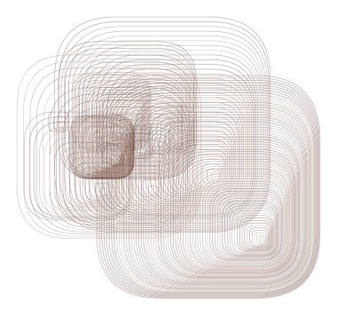 Soyut yuvarlatılmış dikdörtgen geometrik desen, renkli ve sanatsal grafik tasarım, katalog, tekstil veya doku baskı ve arka plan için. Vektör çizim grafiği.