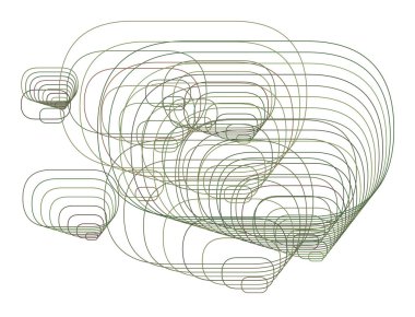 Şekli yuvarlatılmış dikdörtgen, soyut geometrik arka plan deseni. Vektör çizim grafiği.