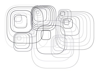 Yuvarlatılmış dikdörtgen desen şekli ile soyut geometrik arka plan. Vektör çizim grafiği.