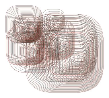 Şekli yuvarlatılmış dikdörtgen, soyut geometrik arka plan deseni. Vektör çizim grafiği.