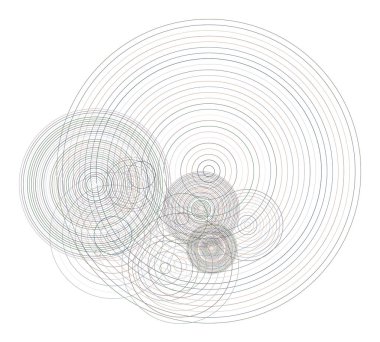 Sanatsal daire, kabarcıklar, küre veya elips desen soyut arka plan. Vektör çizim grafiği.