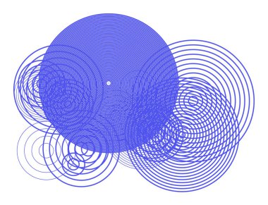 Geometrik kavramsal arka plan desen tasarımı için daire, kabarcıklar, küre veya elips. Vektör çizim grafiği.