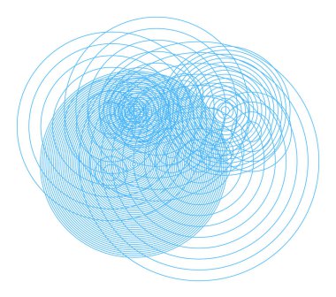 Soyut daire, kabarcıklar, küre veya elips geometrik desen generatif sanat arka planını renklendirin. Vektör çizim grafiği.