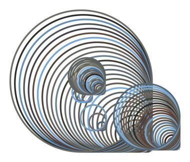 Soyut daire, kabarcıklar, küre veya elips geometrik desen generatif sanat arka planını renklendirin. Vektör çizim grafiği.
