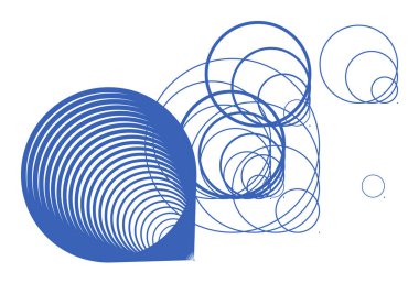 Sanatsal daire, kabarcıklar, küre veya elips desen soyut arka plan. Vektör çizim grafiği.