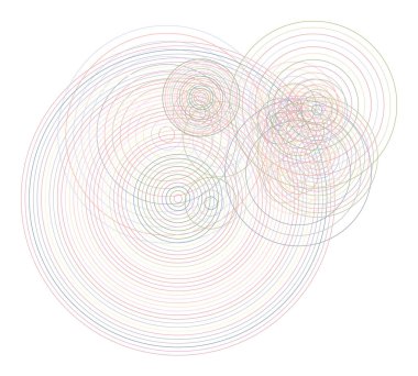 Daireler, kabarcıklar, küre veya elips, soyut geometrik arka plan deseni şeklinde. Vektör çizim grafiği.