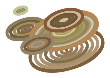 Geometrik kavramsal oval ve karma desen tasarımı için arka plan. Vektör çizim grafiği.