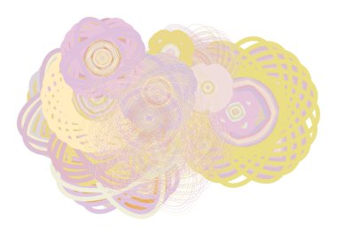 Renk soyut oval ve karışık geometrik desen generatif sanat arka plan. Vektör çizim grafiği.