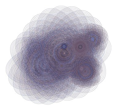 Oval ve karma desen şekli ile soyut geometrik arka plan. Vektör çizim grafiği.