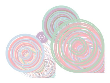 Soyut daire, kabarcıklar, küre veya elips geometrik desen generatif sanat arka planını renklendirin. Vektör çizim grafiği.