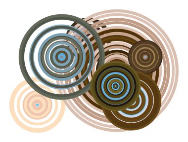 Sanatsal daire, kabarcıklar, küre veya elips desen soyut arka plan. Vektör çizim grafiği.