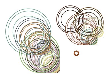 Web sayfası, grafik tasarım, katalog veya doku için kavramsal arka plan. Daire, kabarcıklar, küre veya elips desen. Vektör çizim grafiği.