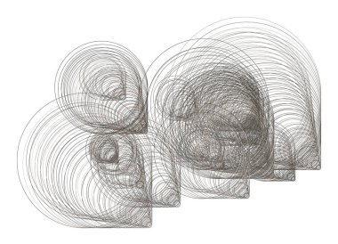 Soyut daire, kabarcıklar, küre veya elips geometrik desen, renkli ve sanatsal grafik tasarım, katalog, tekstil veya doku baskı ve arka plan için. Vektör çizim grafiği.