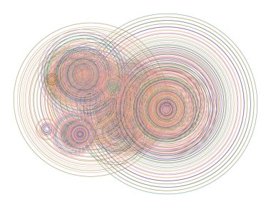 Soyut renkli geometrik daireler, kabarcıklar, küre veya elips desenli. Web sayfası, duvar kağıdı, grafik tasarım, katalog, doku veya arka plan için iyi. Vektör çizim grafiği.