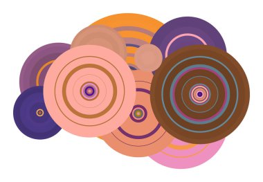 Geometrik kavramsal arka plan desen tasarımı için daire, kabarcıklar, küre veya elips. Vektör çizim grafiği.