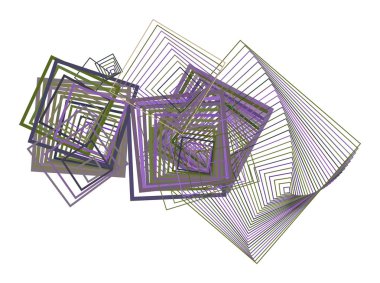 Soyut kare, dikdörtgen geometrik desen generatif sanat arka planını renklendirin. Vektör çizim grafiği.